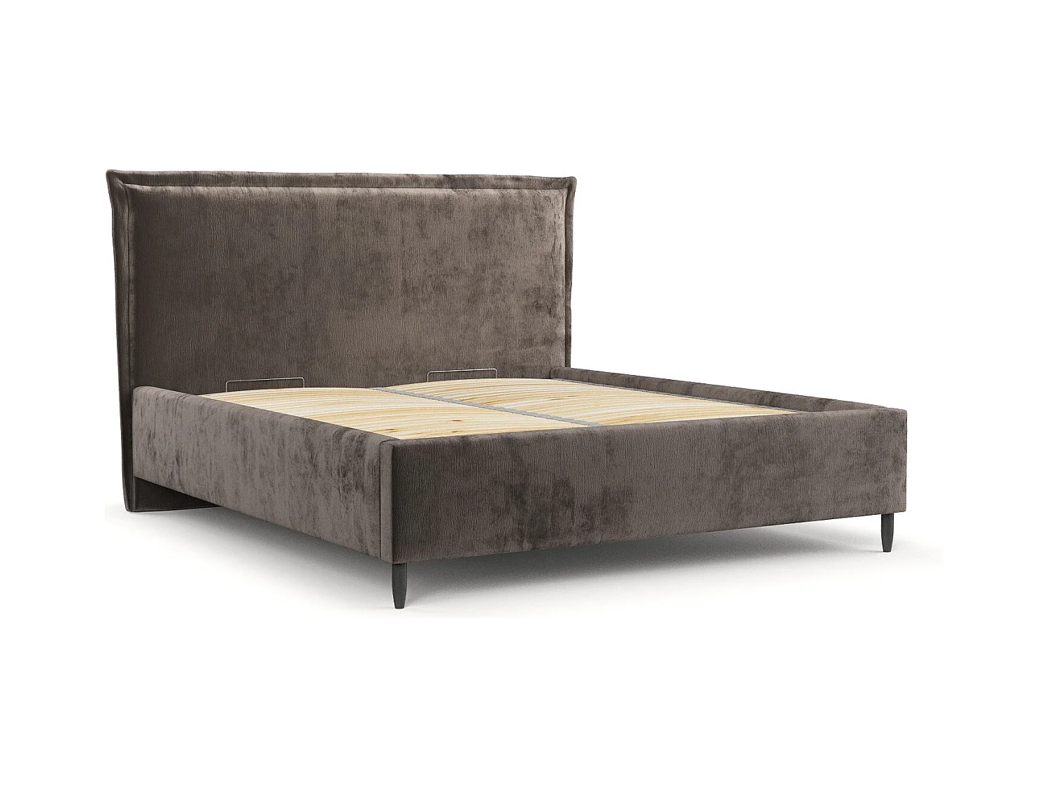 Lit coffre Cape Cod - 180 x 200 cm - chenille - brun