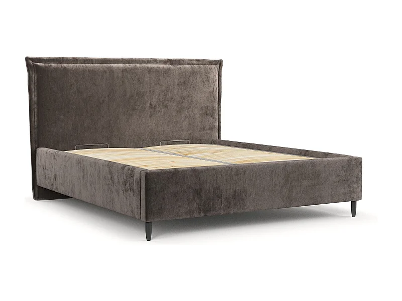 Polsterbett Cape Cod - 180 x 200 cm - Chenille-Stoff - braun