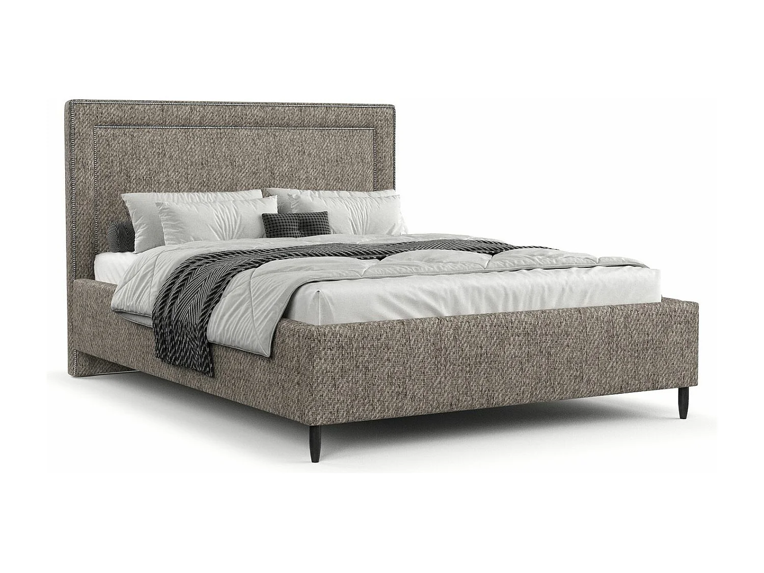 Polsterbett Baleine - 120 x 200 cm - Webstoff - braun