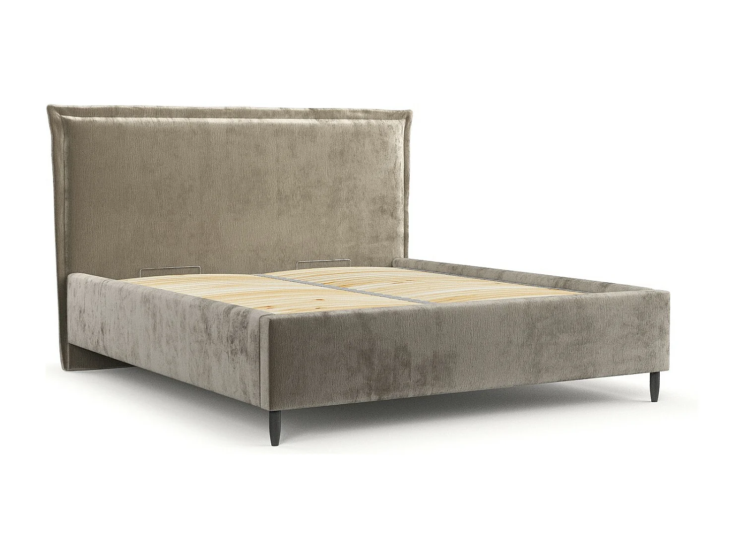 Polsterbett Cape Cod - 120 x 200 cm - Chenille-Stoff - beige