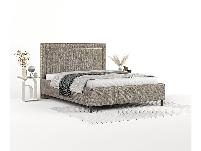 Polsterbett Baleine - 180 x 200 cm - Webstoff - braun