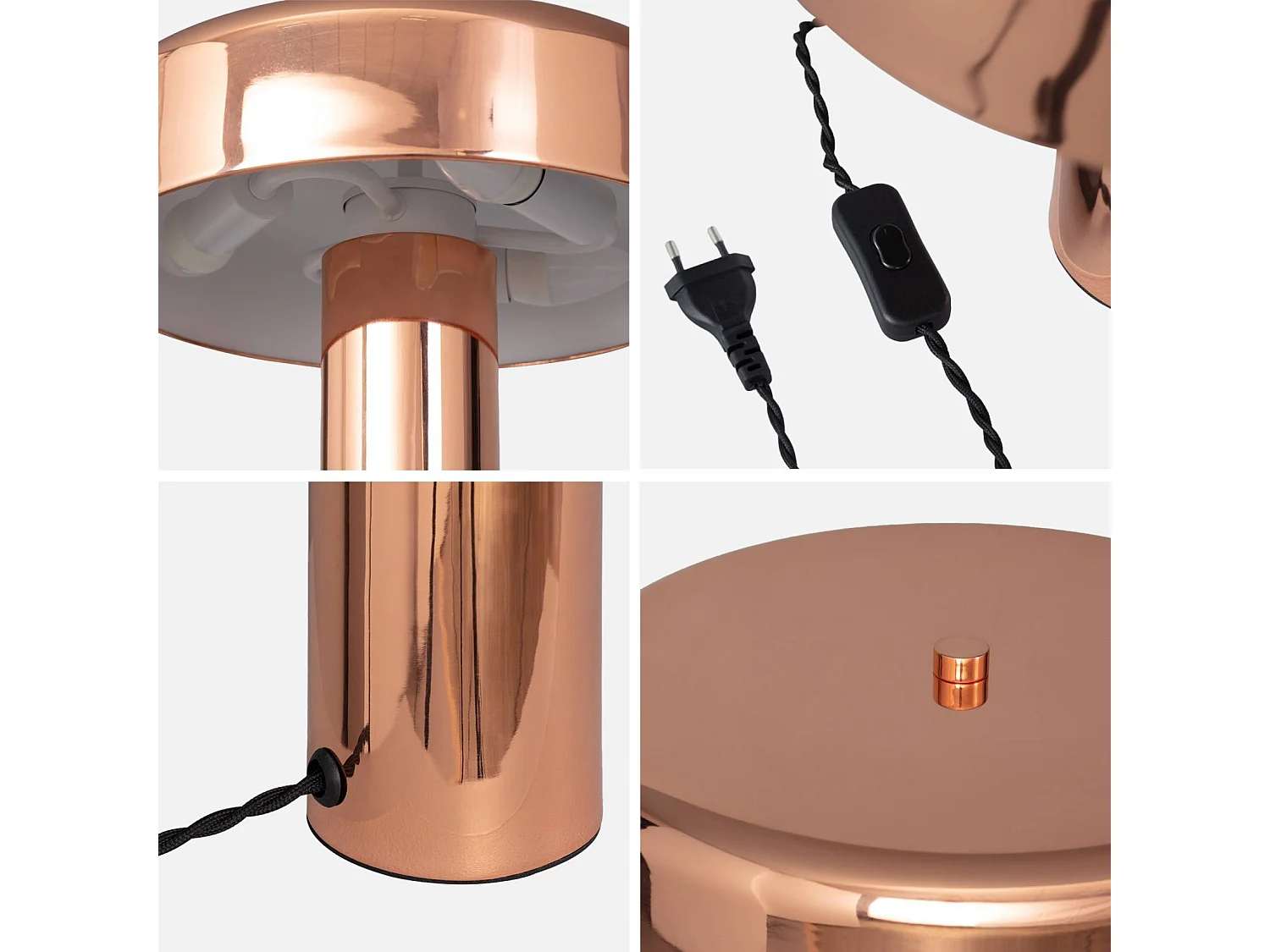 Lampe à poser métal Rudy or rose Ø 30cm