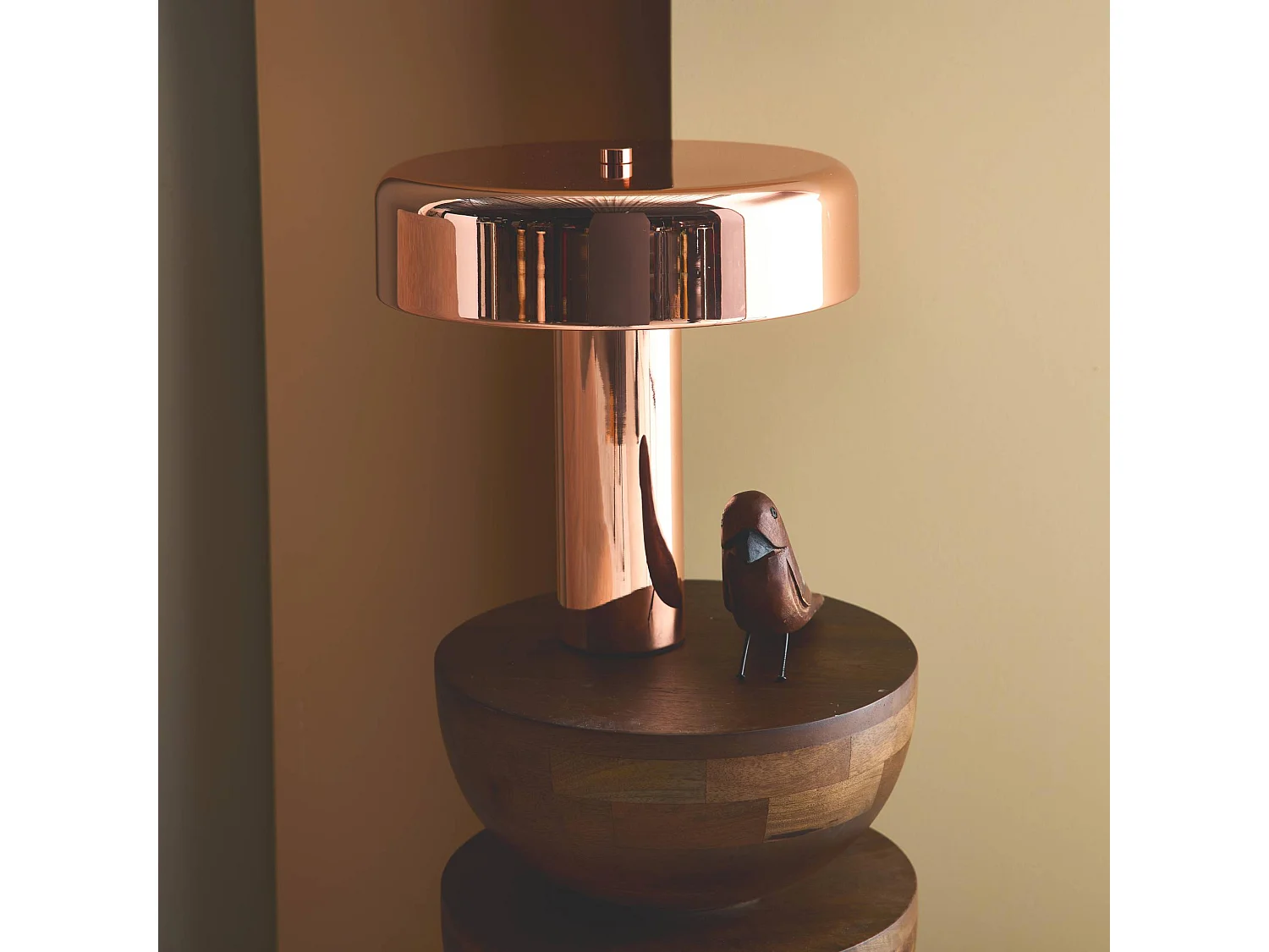 Lámpara de metal para mesa interior, 30cm oro rosa