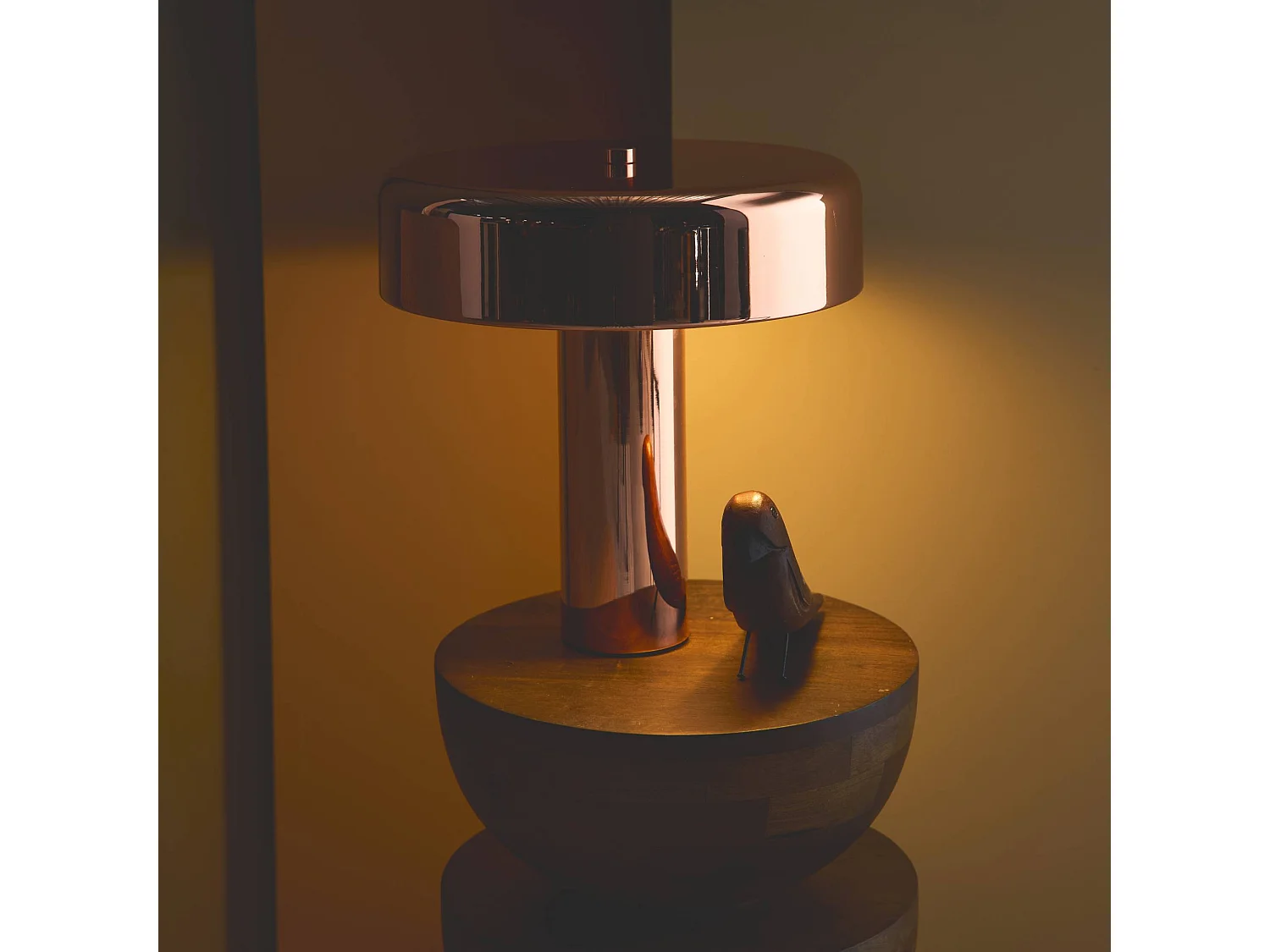 Lámpara de metal para mesa interior, 30cm oro rosa