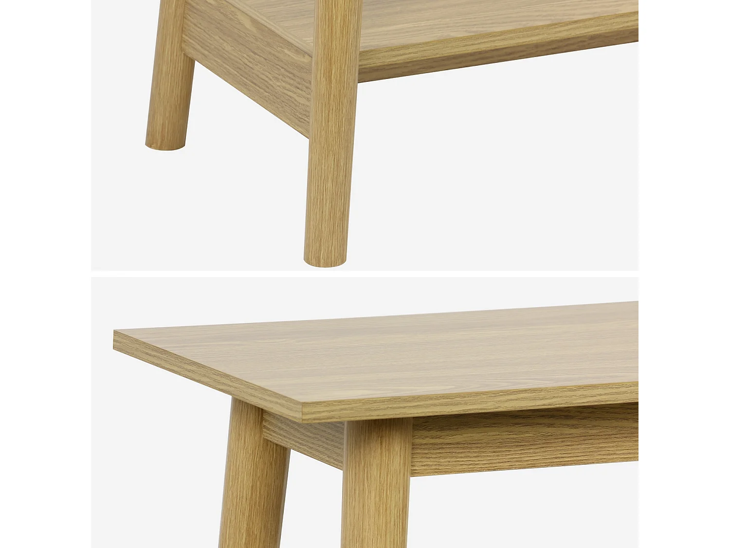 Consolle scandinava effetto legno di noce, 110cm, effetto frassino