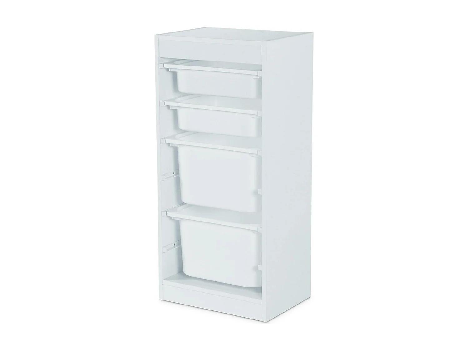 Mueble de almacenamiento infantil 4 cajas, set de 2 blanco