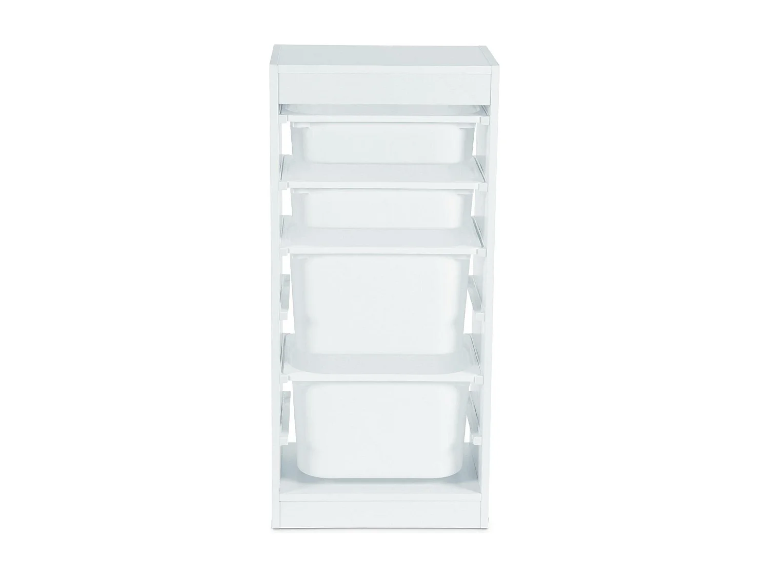 Mueble de almacenamiento infantil 4 cajas, set de 2 blanco