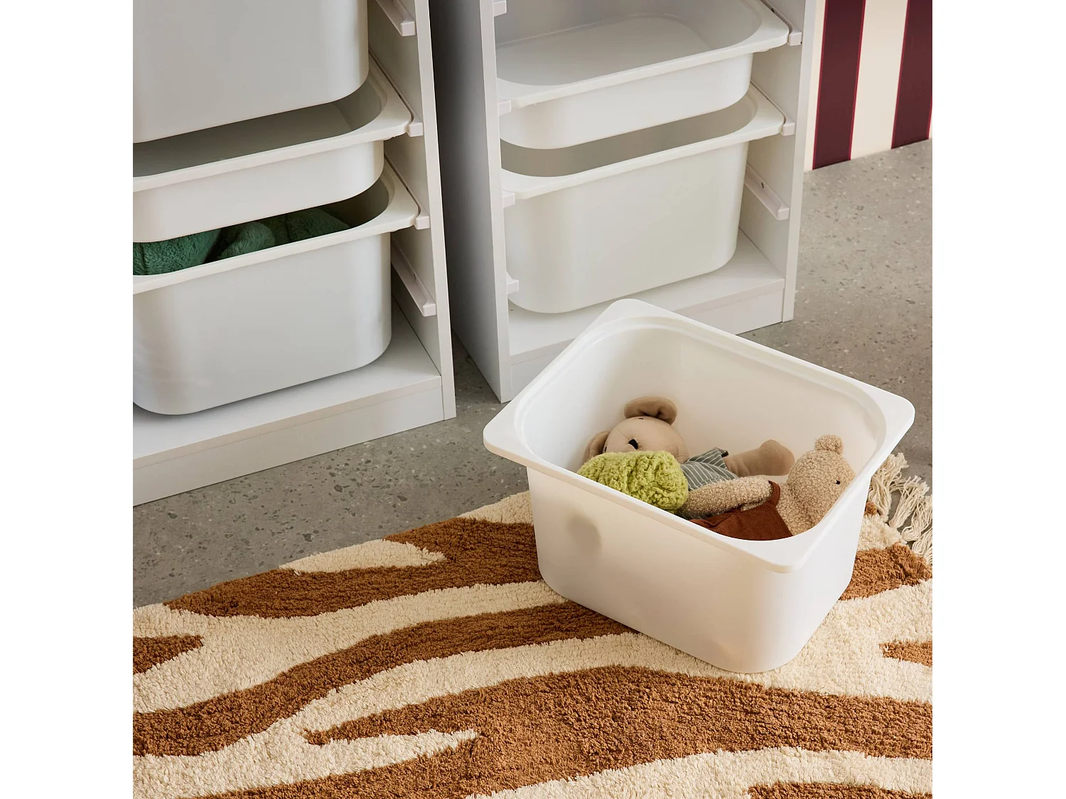 Mueble de almacenamiento infantil 4 cajas, set de 2 blanco