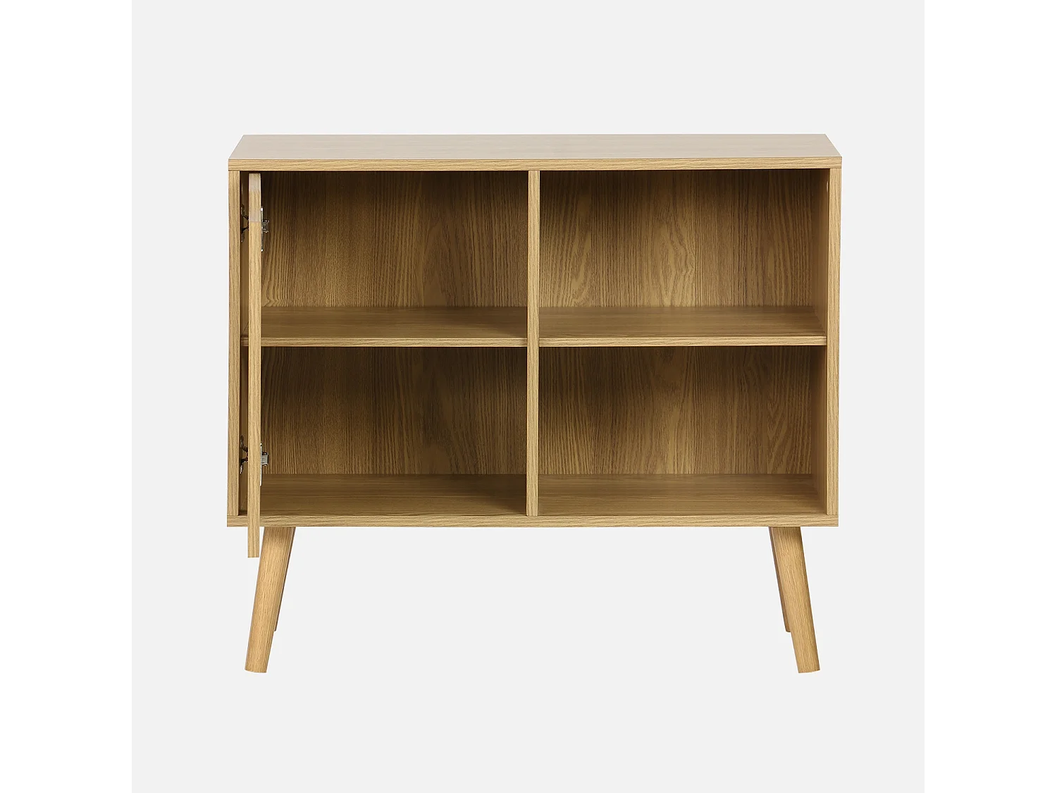 Buffet de rangement effet frêne 1 porte. 2 étagères. buffet bas. 80cm