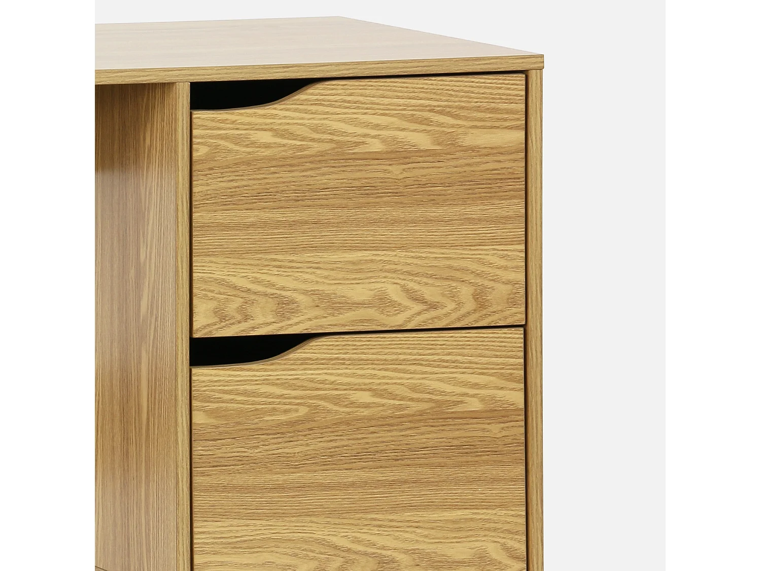 Escritorio efecto nogal de 2 cajones efecto fresno