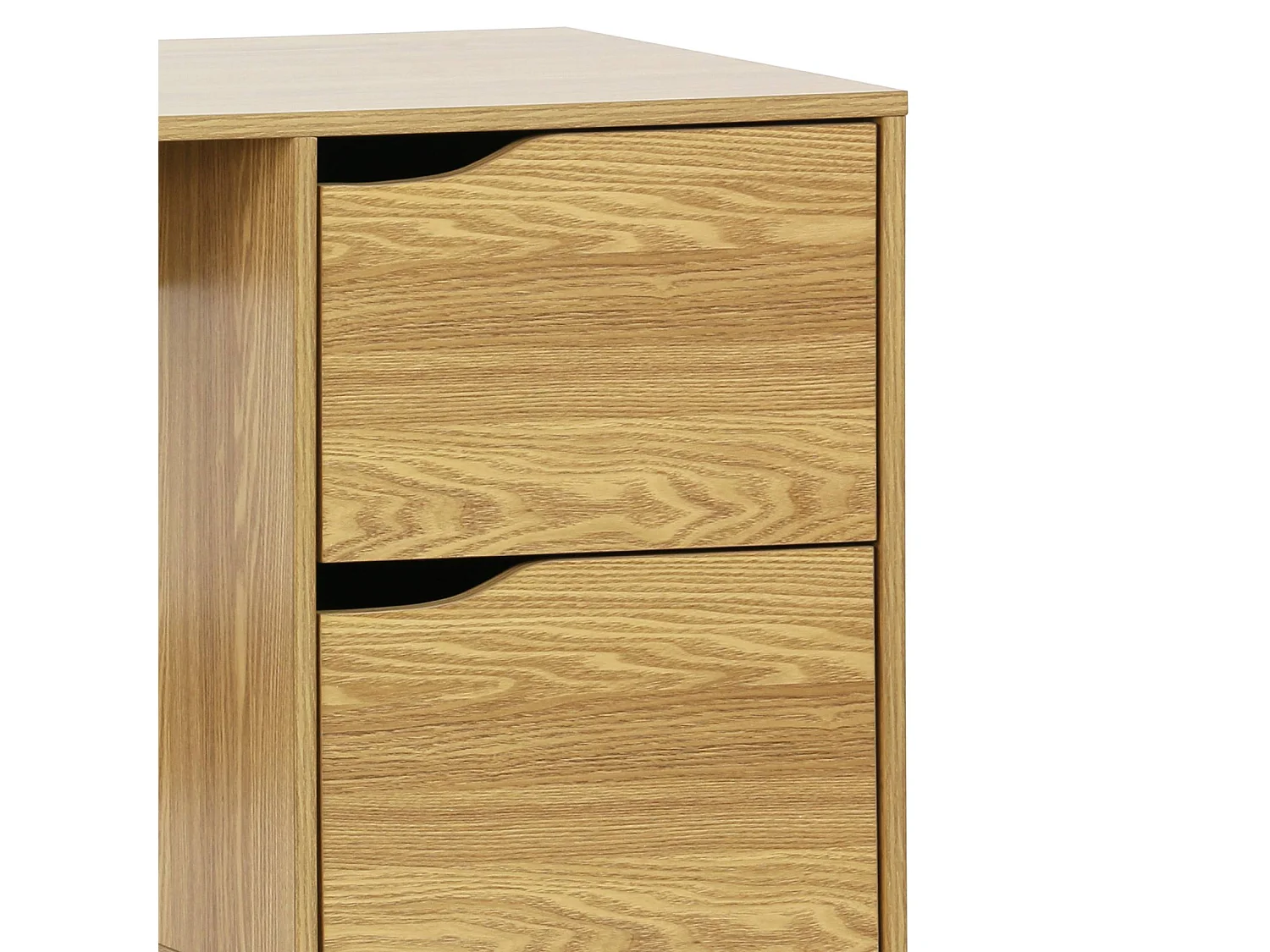 Escritorio efecto nogal de 2 cajones efecto fresno