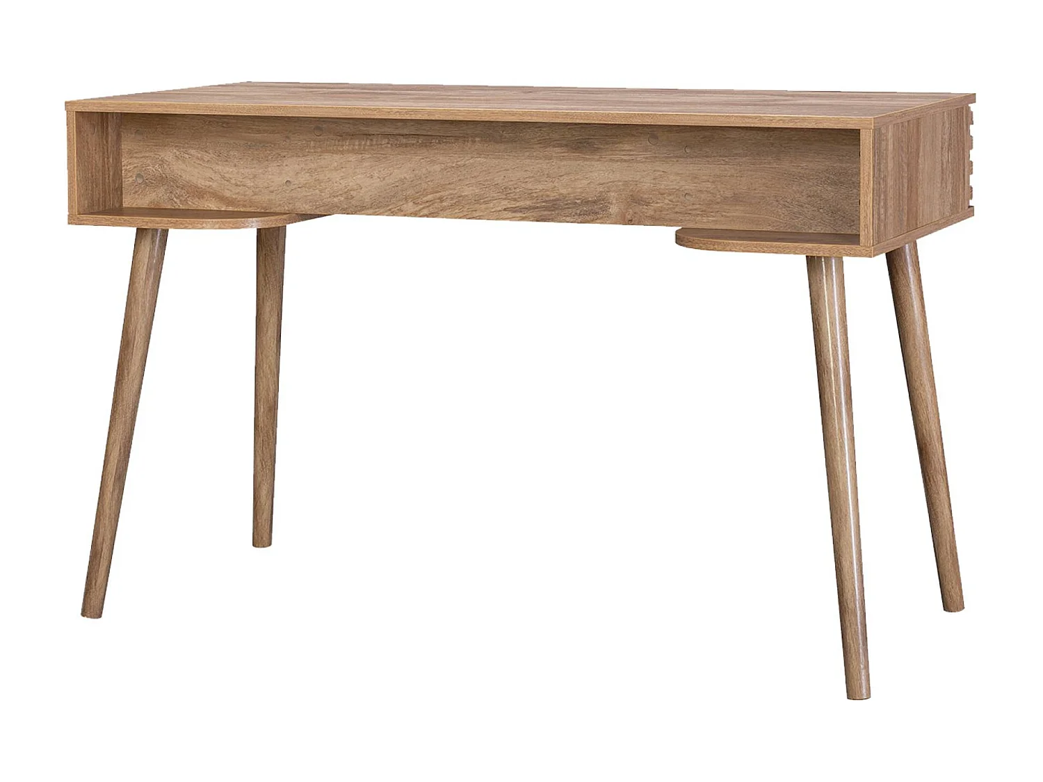 Scrivania effetto legno 2 cassetti, marrone naturale