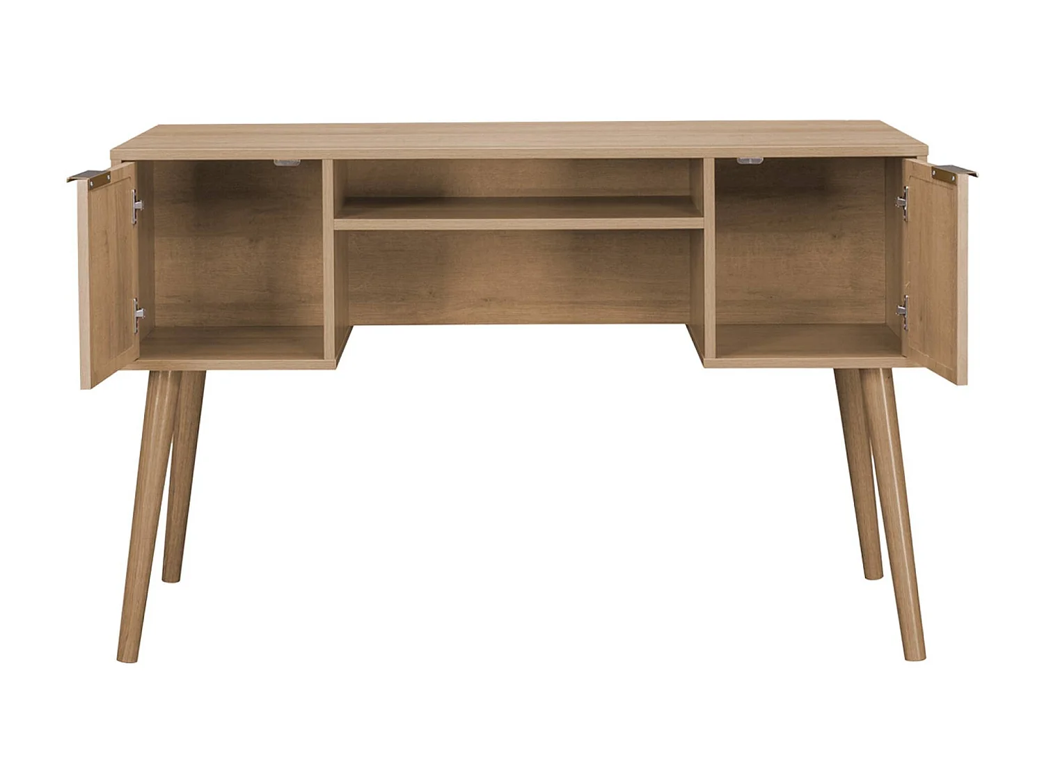 Oficina efecto madera y mimbre, 2 cajones natural