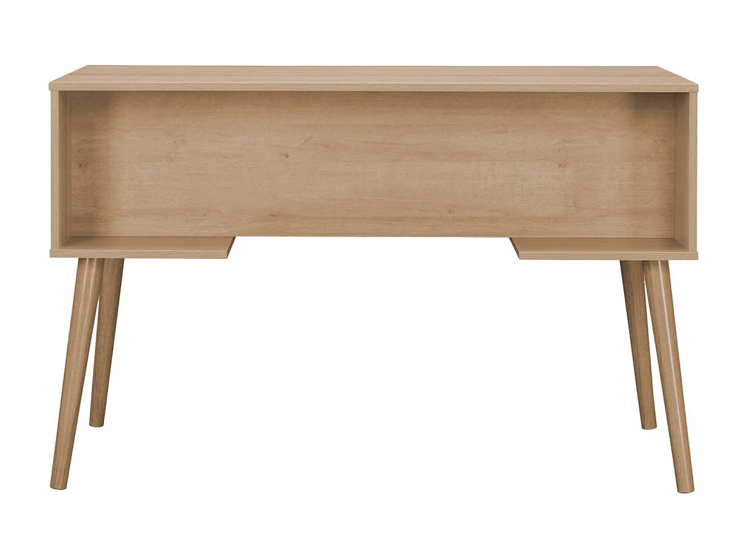 Oficina efecto madera y mimbre, 2 cajones natural