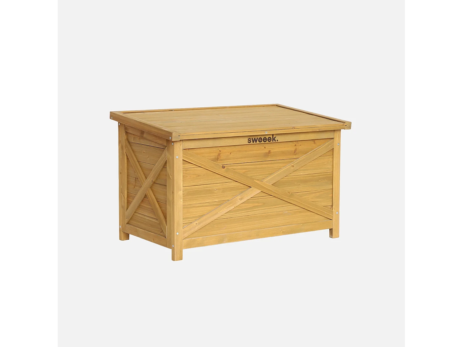 Coffre de rangement en bois 80 cm. naturel. L80 x P48 x H50cm. capacité 100L
