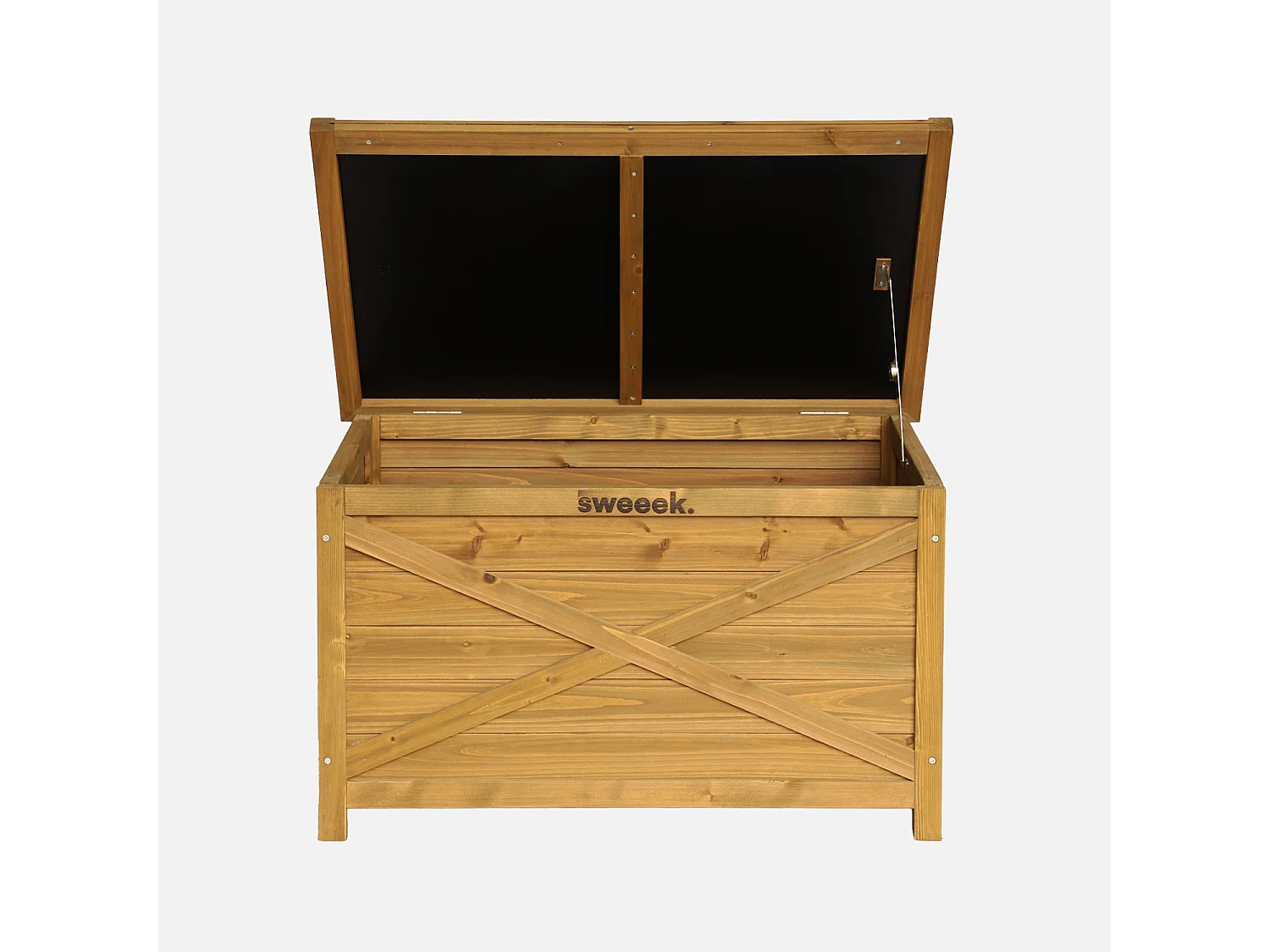 Coffre de rangement en bois 80 cm. naturel. L80 x P48 x H50cm. capacité 100L