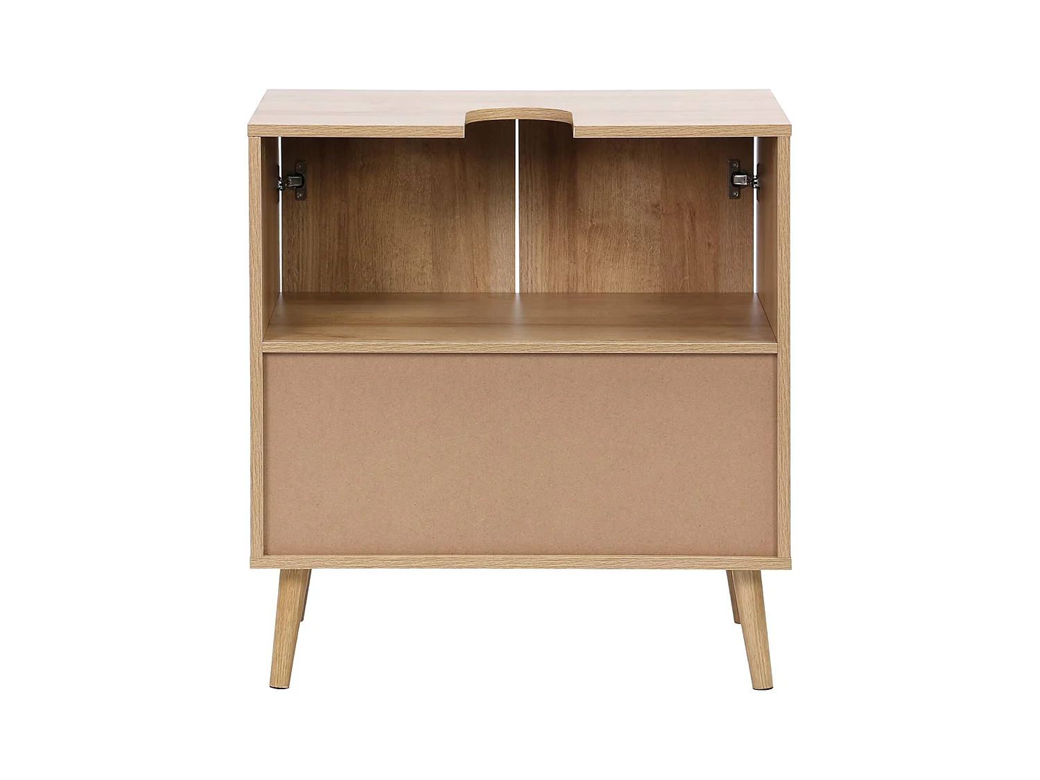 Meuble sous lavabo décor bois et cannage Bohème 65 x 40 x 70 cm naturel