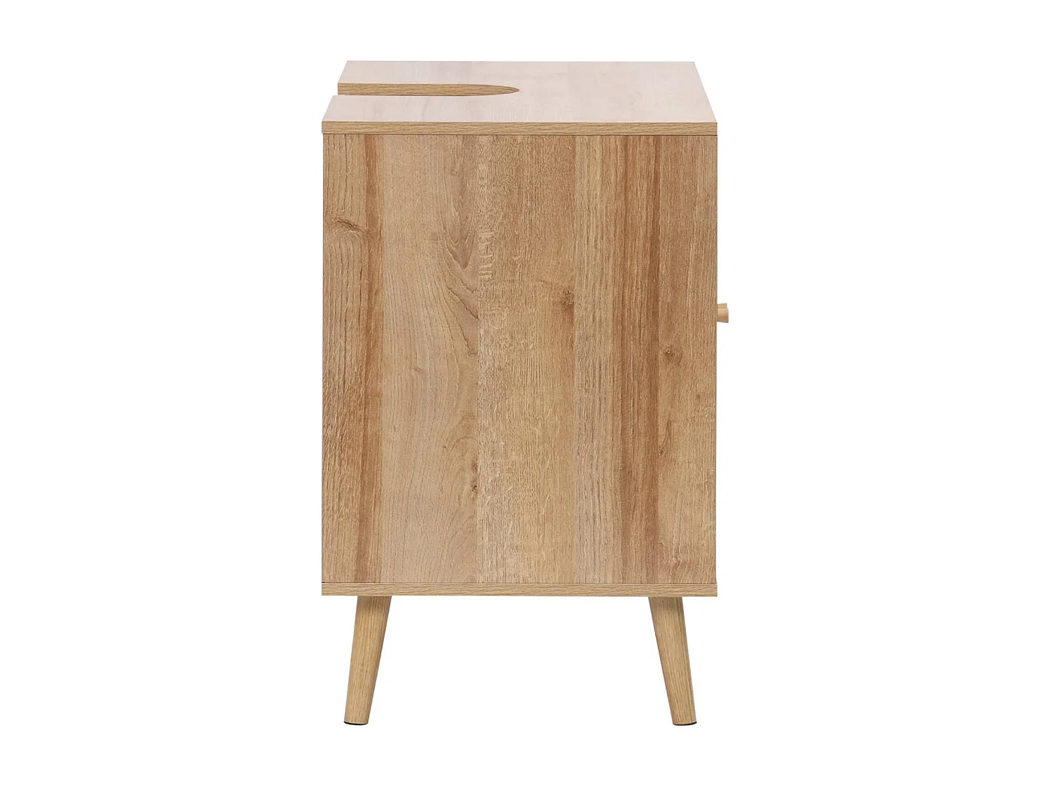 Meuble sous lavabo décor bois et cannage Bohème 65 x 40 x 70 cm naturel