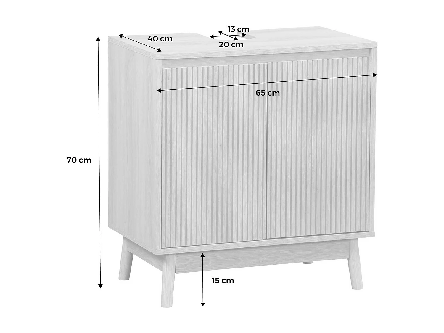 Mueble bajo escandinavo decorado en madera natural