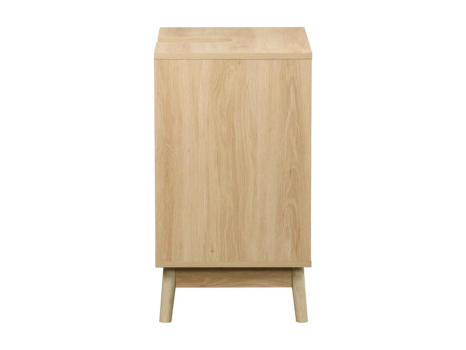 Mueble bajo escandinavo decorado en madera natural