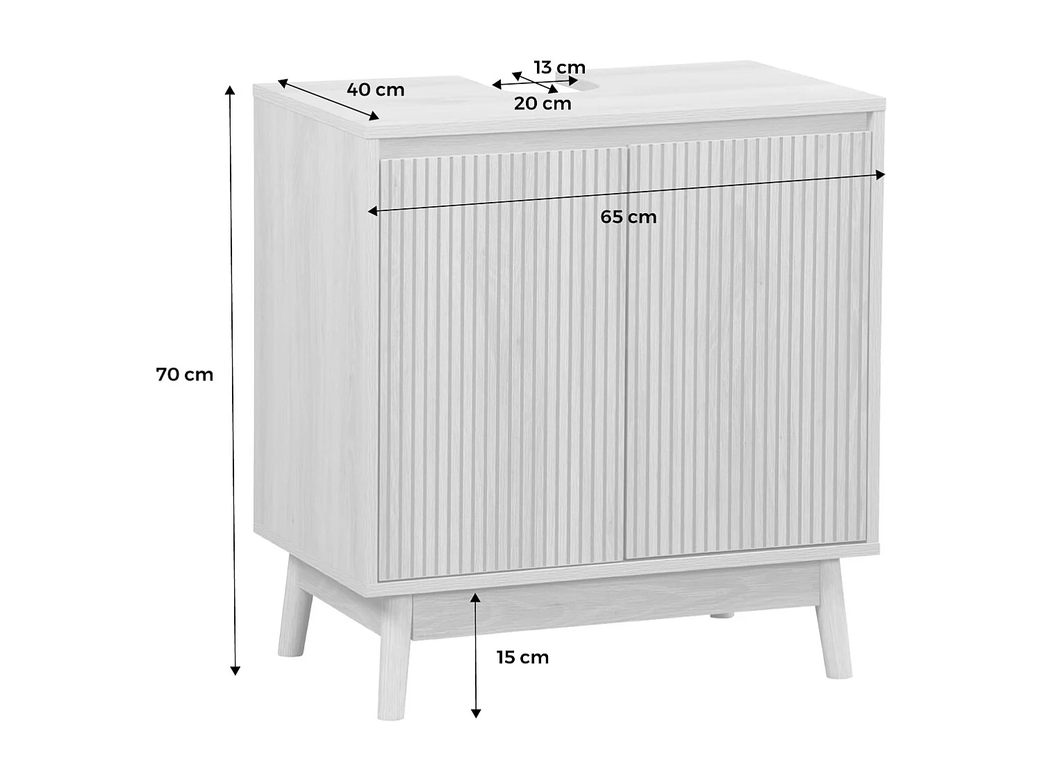Mueble bajo escandinavo decorado en madera natural