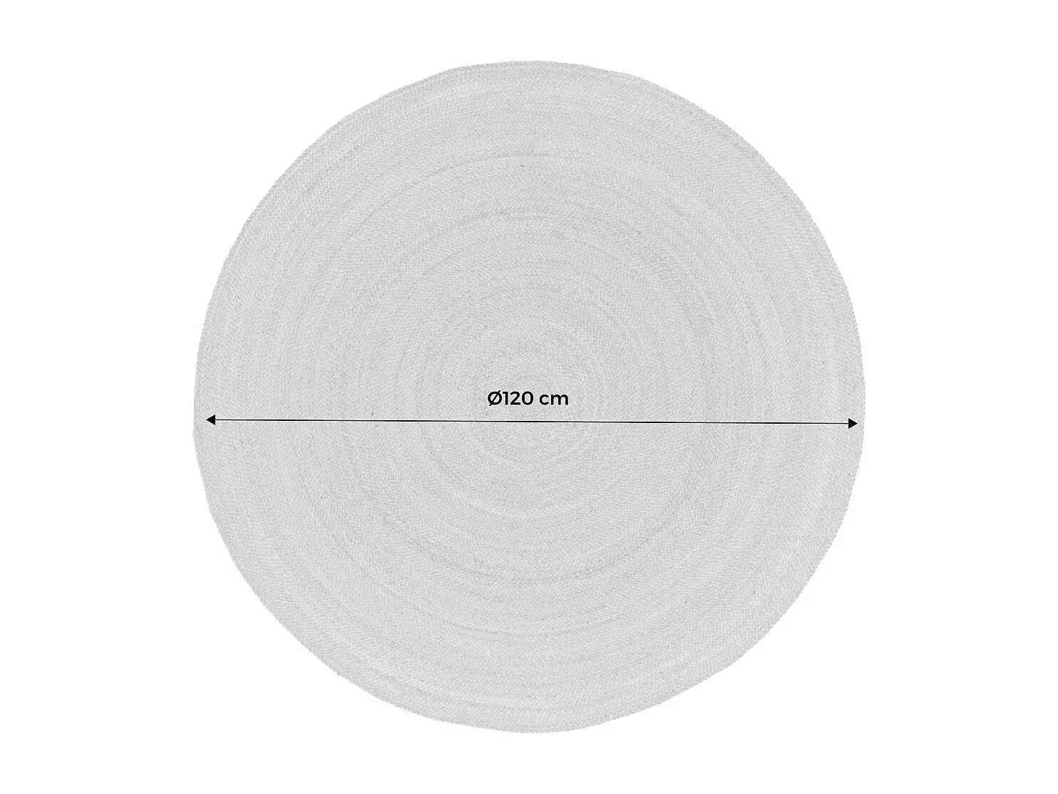 Tappeto rotondo in juta da interno 120 cm naturale | sweeek