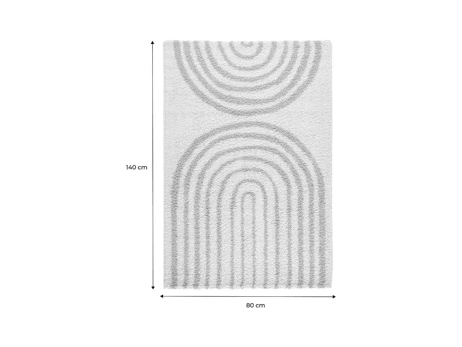 Alfombra interior shaggy con diseños geométricos arco iris beige beige