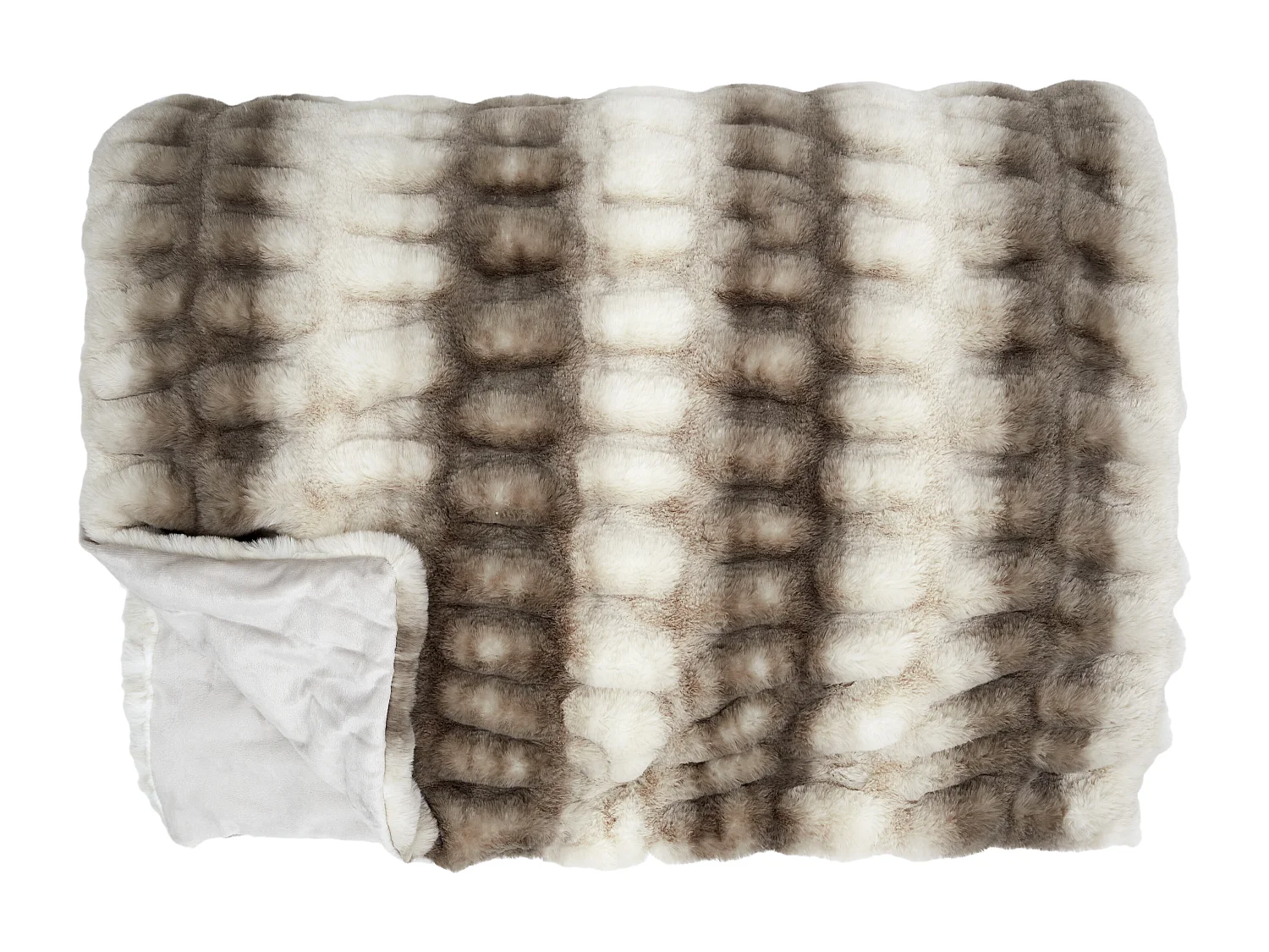 Plaid Imit Fourrure Luxury 140x200cm Blanc, Marron