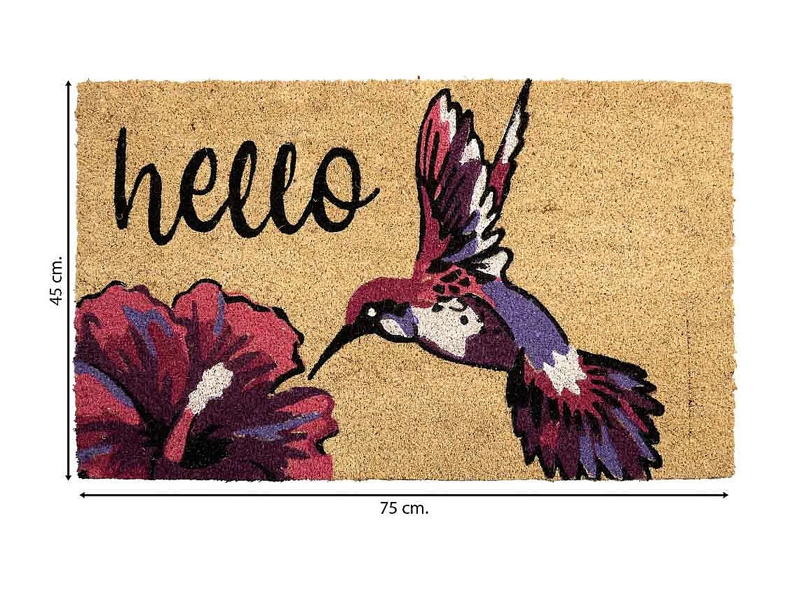 Tapis d'entrée en PVC imprimé rose 45x75