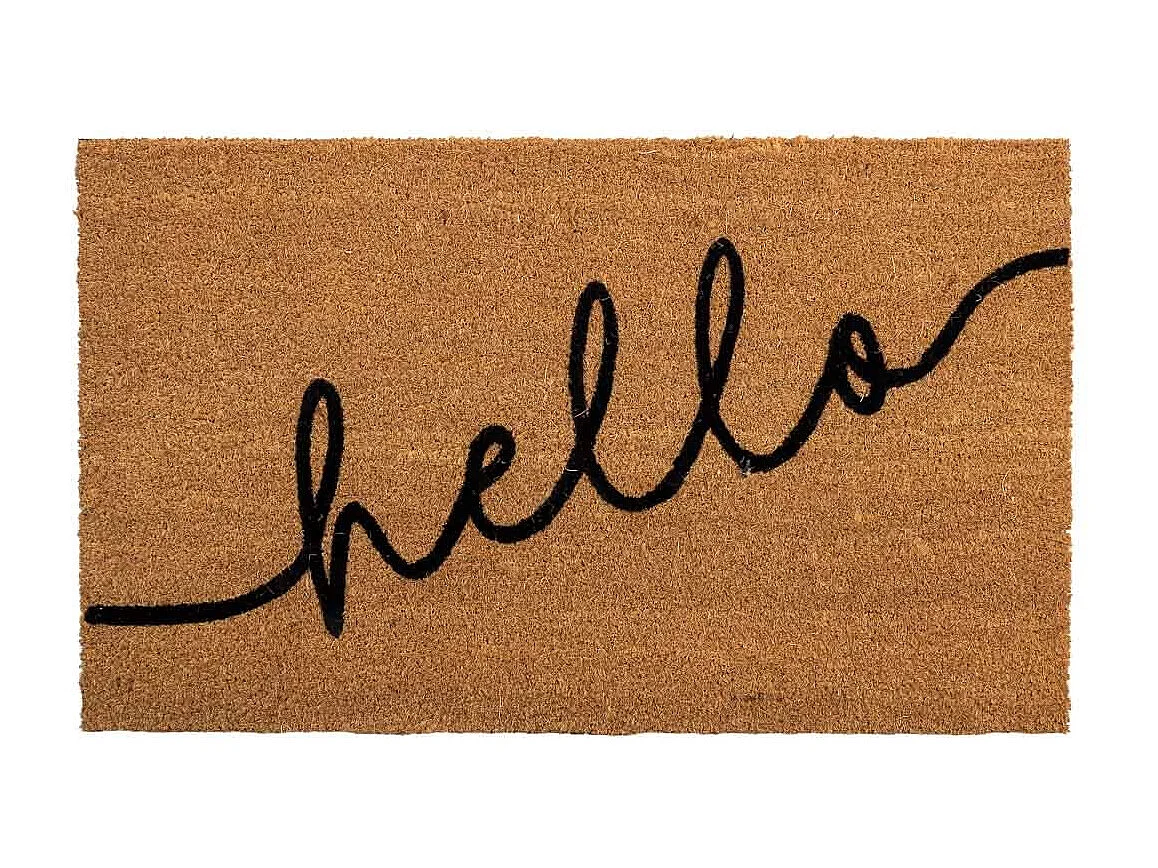 Tapis d'entrée en fibre marron 45x75