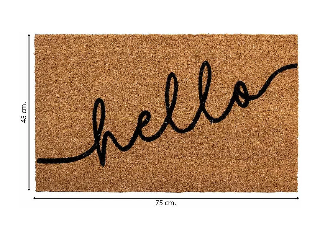 Tapis d'entrée en fibre marron 45x75