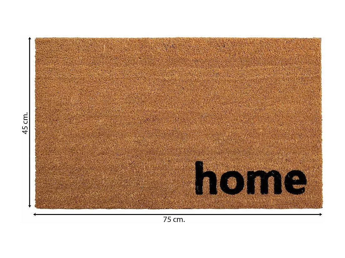 Tapis d'entrée en fibre marron 45x75