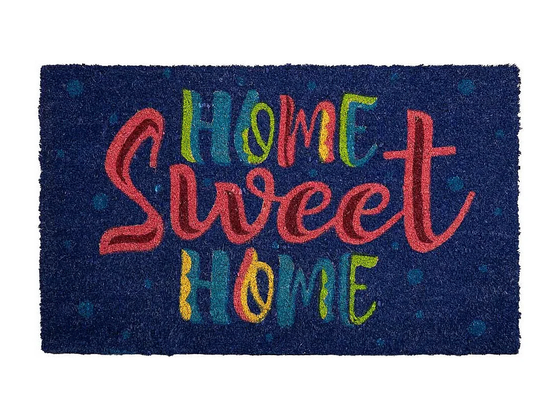 Fußmatte aus bedrucktem PVC in Blau 45x75