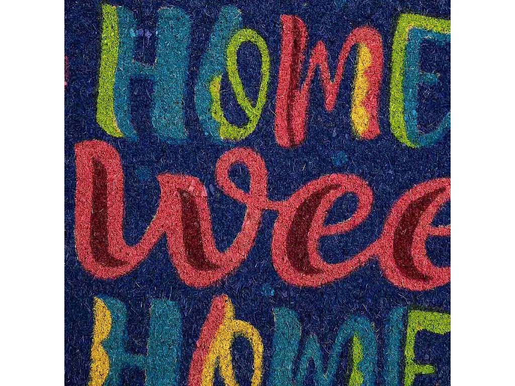 Tapis d'entrée en PVC imprimé bleu 45x75