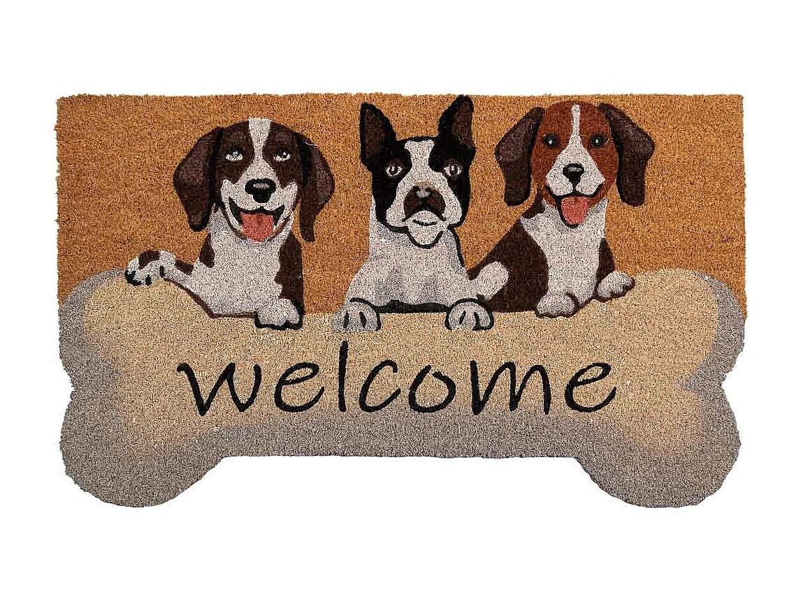 Tapis d'entrée en PVC imprimé marron 45x75