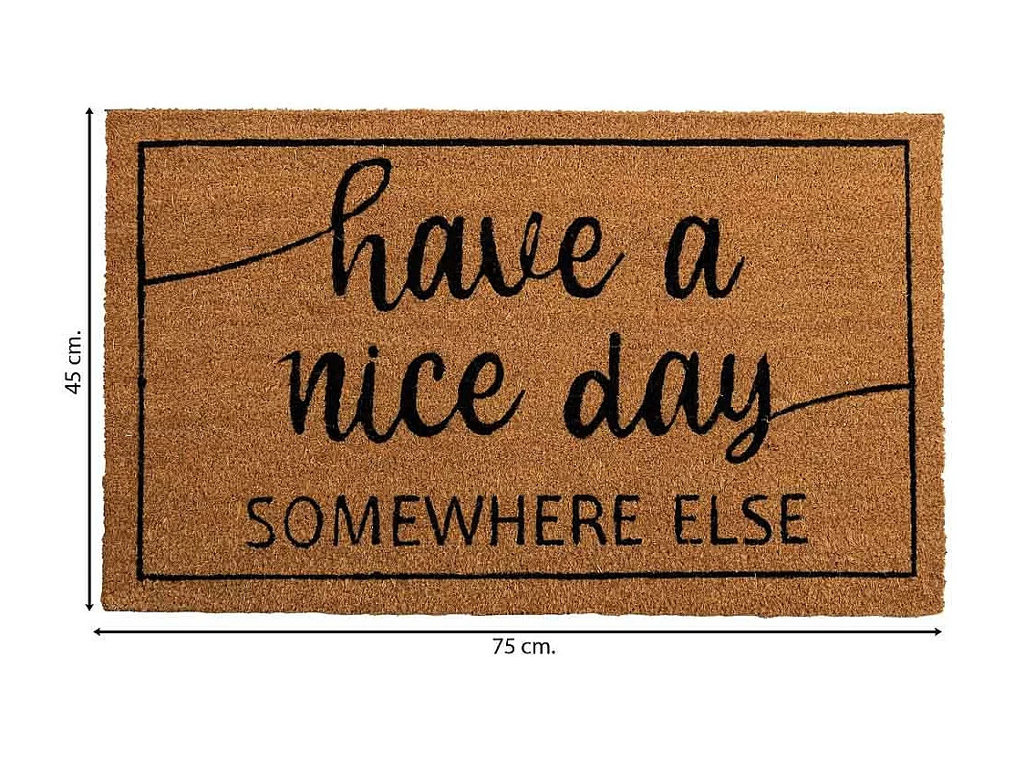 Tapis d'entrée en PVC imprimé marron 45x75