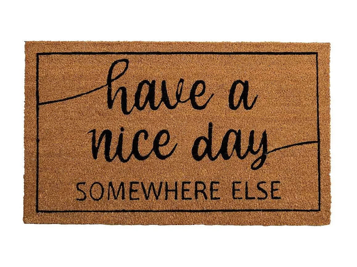 Capacho de PVC impresso castanho 45x75