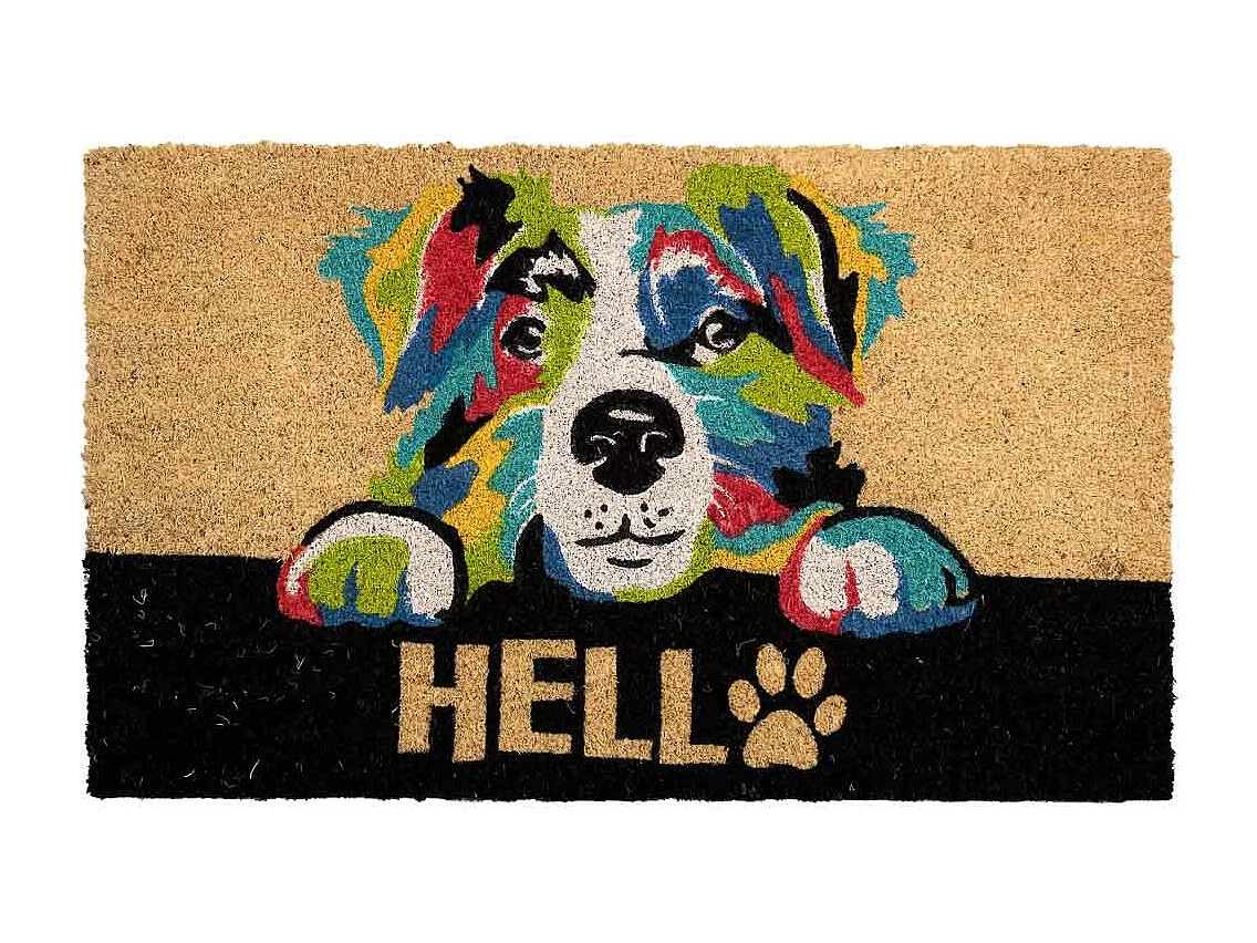 Tapis d'entrée en PVC imprimé blanc 45x75