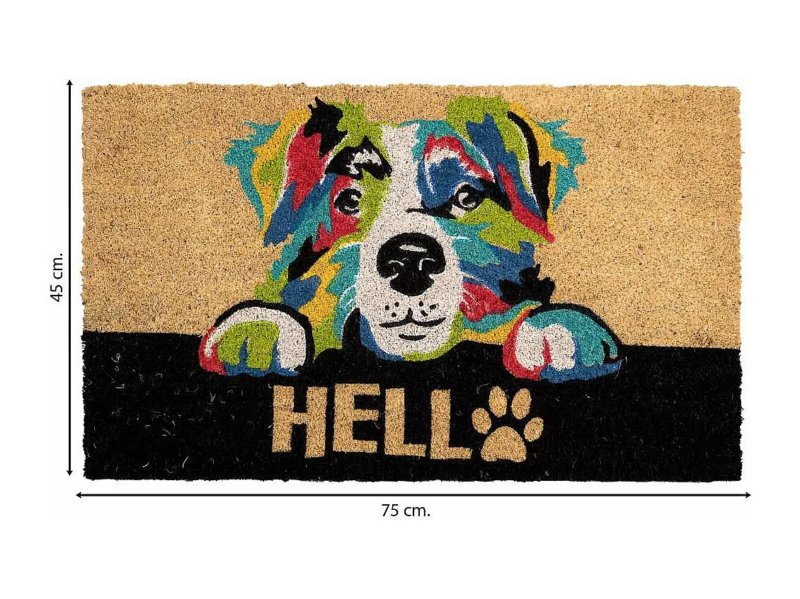 Fußmatte aus bedrucktem PVC in Weiß 45x75