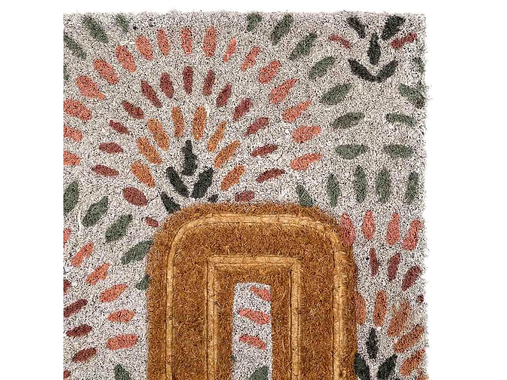 Tapis d'entrée en PVC imprimé et fibre pressée marron 45x75