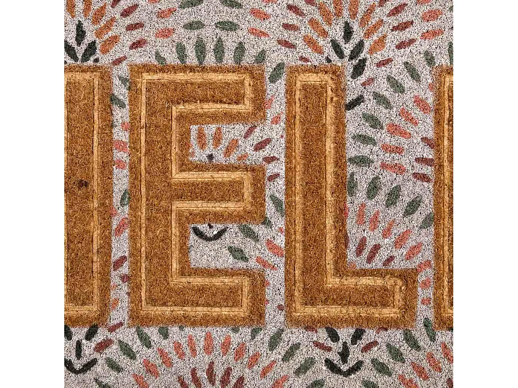 Tapis d'entrée en PVC imprimé et fibre pressée marron 45x75