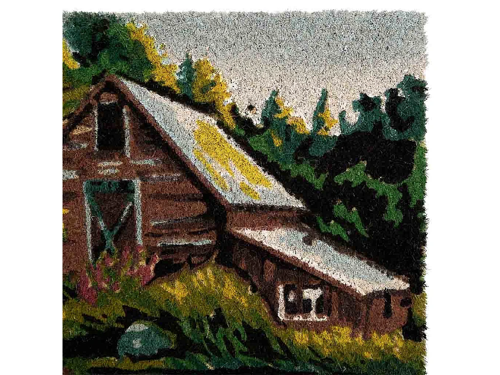 Tapis d'entrée en PVC imprimé bleu 45x75