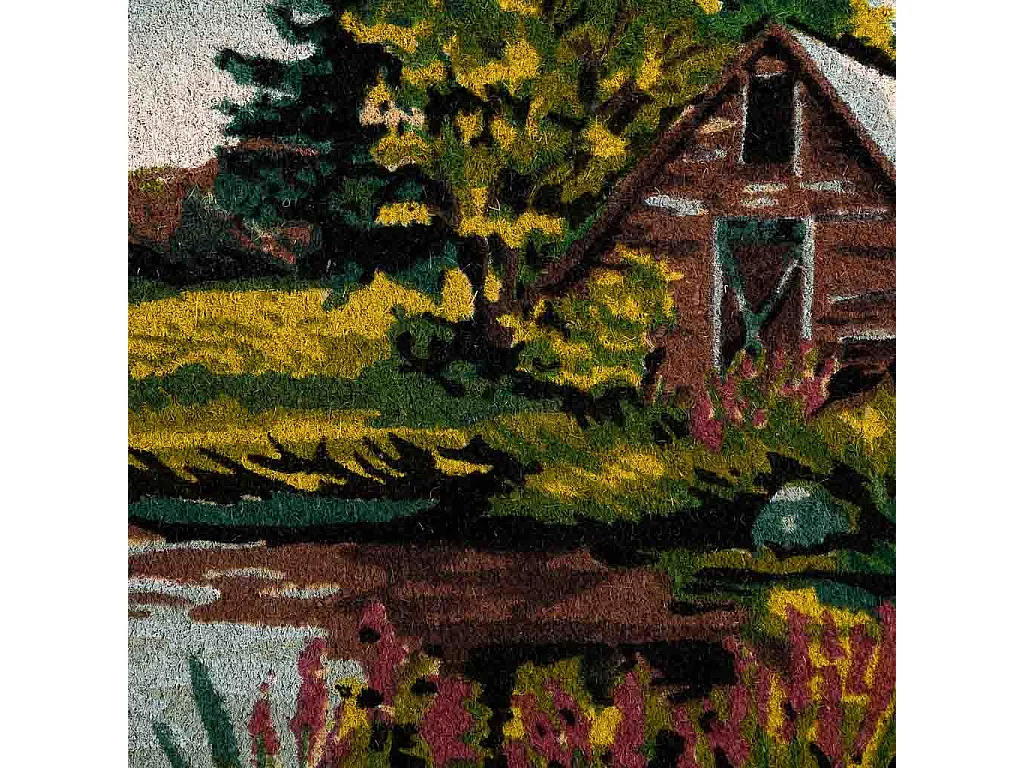 Tapis d'entrée en PVC imprimé bleu 45x75