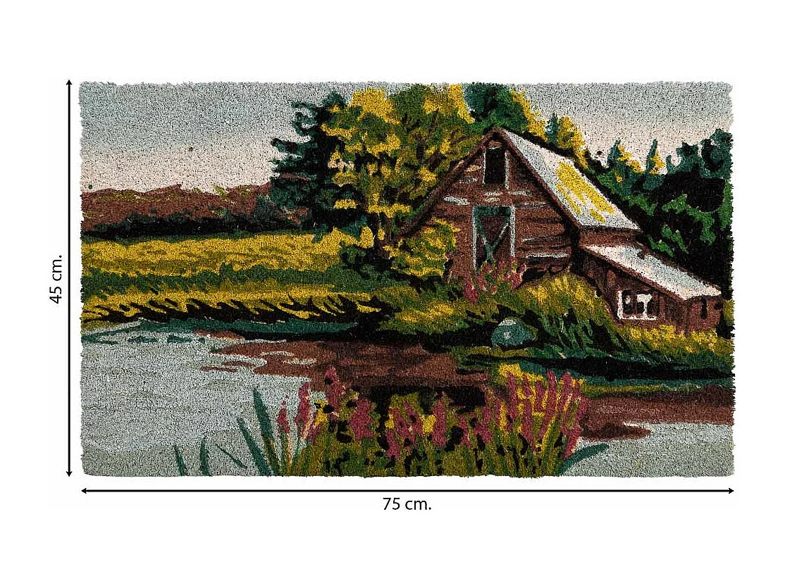 Fußmatte aus bedrucktem PVC in Blau 45x75