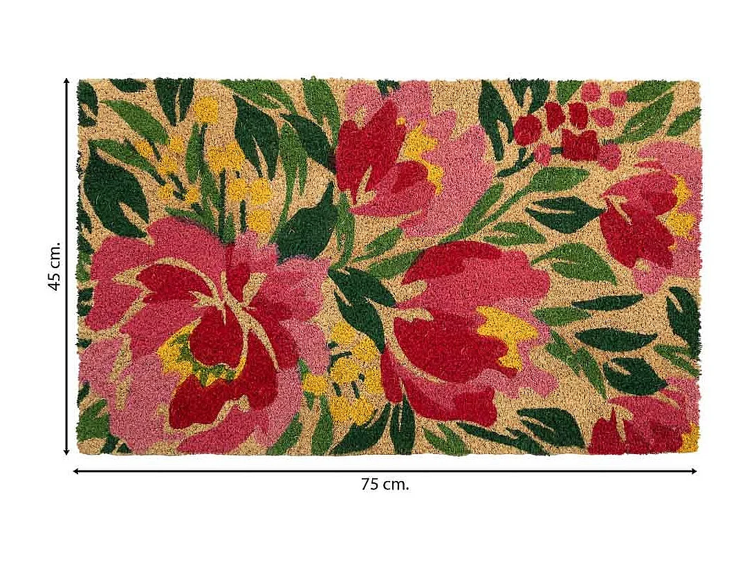 Tapis d'entrée en PVC imprimé rose 45x75