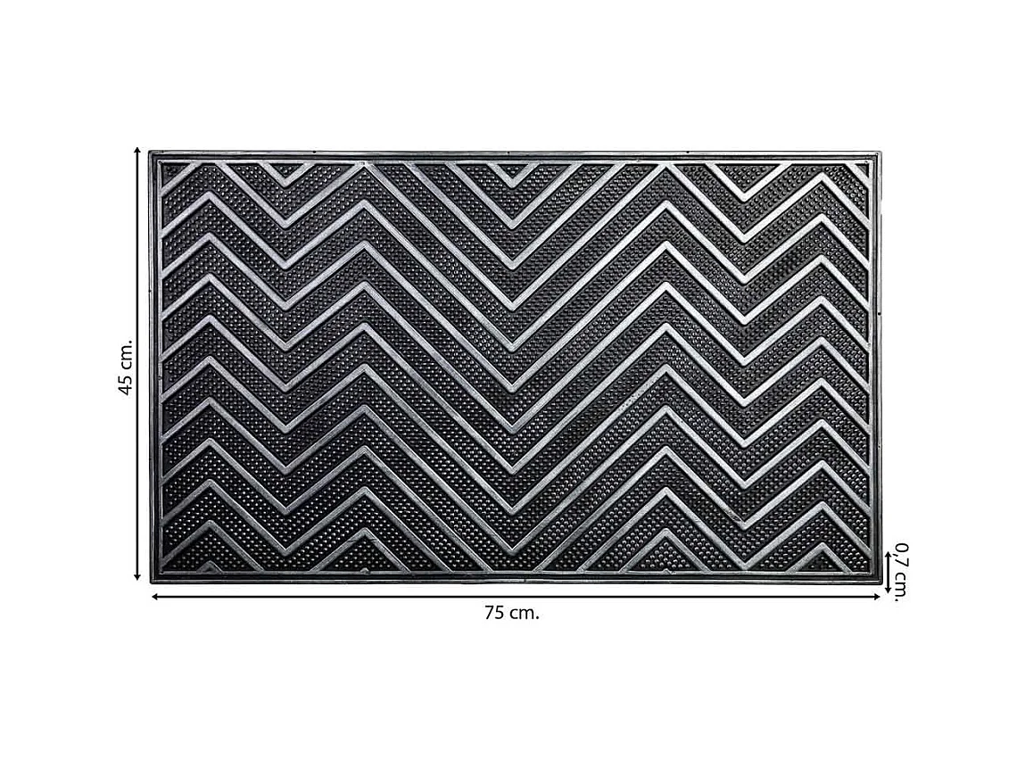 Gummifußmatte schwarz 45x75x0,7