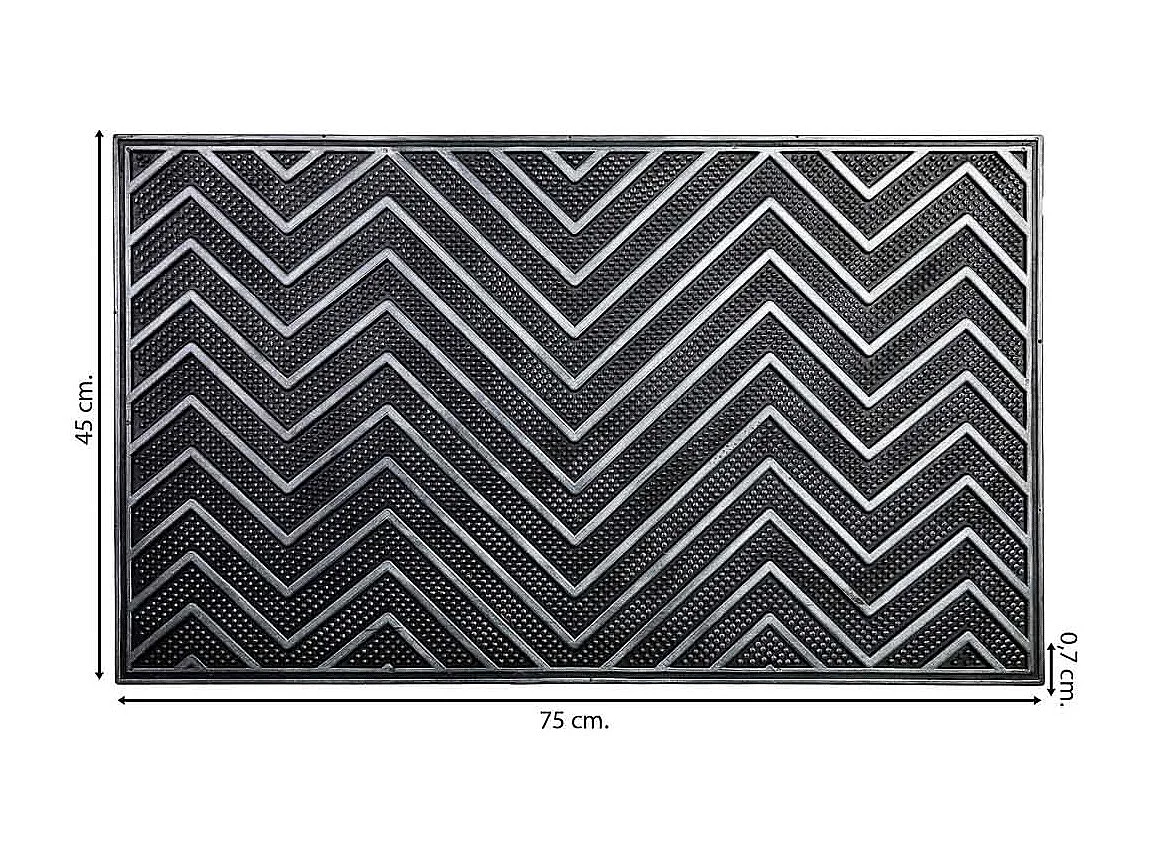 Zerbino in gomma nera 45x75x0,7