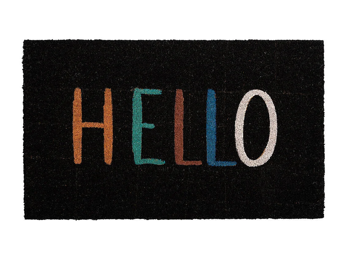 Tapis d'entrée en PVC imprimé noir 45x75