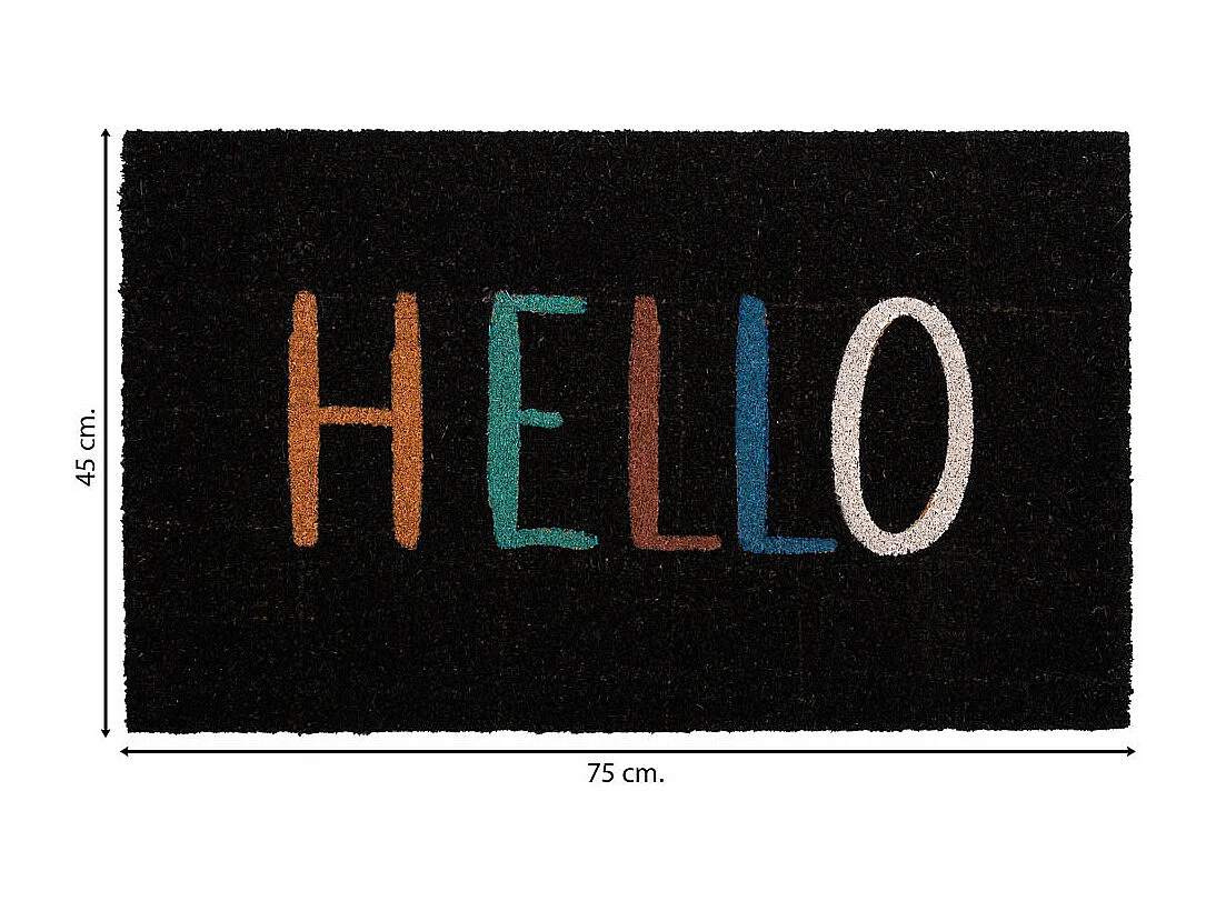 Tapis d'entrée en PVC imprimé noir 45x75