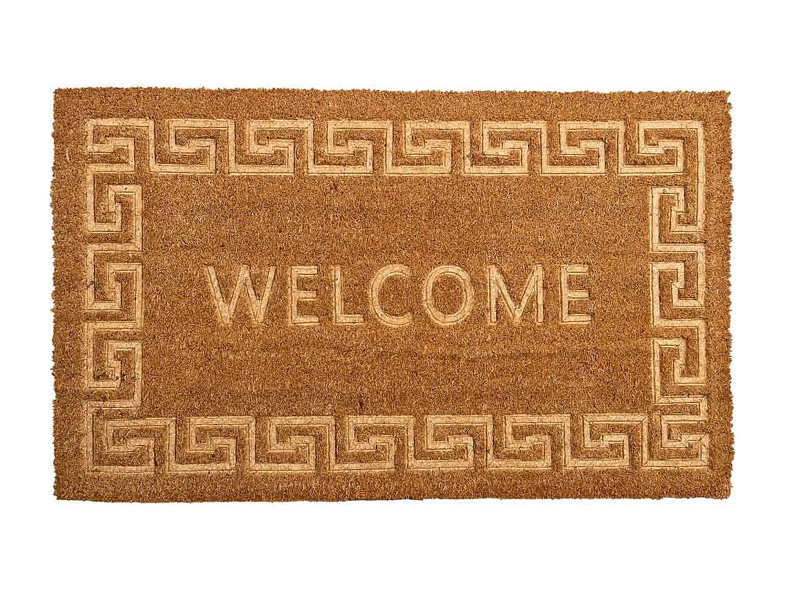 Tapis d'entrée en fibre pressée marron 45x75